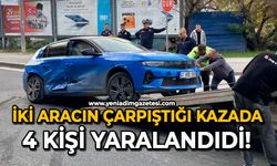 İki aracın çarpıştığı kazada 4 kişi yaralandı