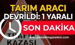 Tarım aracı devrildi: 2 yaralı