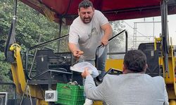 Yol çalışmasına baklavalı teşekkür