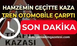Tren otomobile çarptı