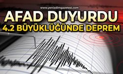 AFAD duyurdu: 4.2 büyüklüğünde deprem