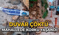 Duvar çöktü mahallede korku yaşandı