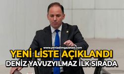 Yeni liste açıklandı: Deniz Yavuzyılmaz ilk sırada