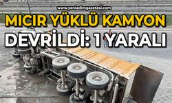 Mıcır yüklü kamyon devrildi: 1 yaralı