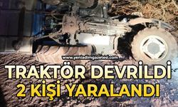 Traktör devrildi: 2 yaralı