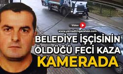 Belediye işçisinin hayatını kaybettiği korkunç kaza kamerada