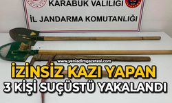 İzinsiz kazı yapan 3 kişi suçüstü yakalandı
