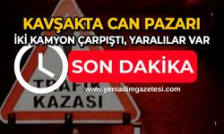 Kavşakta can pazarı: İki kamyon çarpıştı, yaralılar var