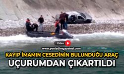 Kayıp imamın cesedinin bulunduğu araç uçurumdan çıkartıldı