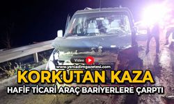 Korkutan kaza: Hafif ticari araç bariyerlere çarptı