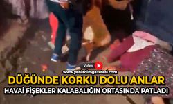 Düğünde korku dolu anlar: Havai fişekler kalabalığın ortasında patladı