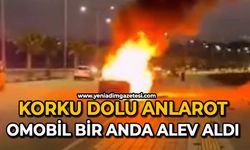 Korku dolu anlar: Otomobil bir anda alev aldı