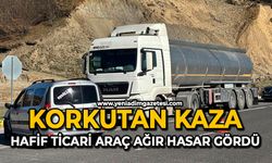 Korkutan kaza: Hafif ticari araç ağır hasar gördü