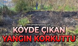 Köyde çıkan yangın korkuttu