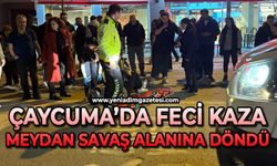 Çaycuma'da feci kaza: Meydan savaş alanına döndü