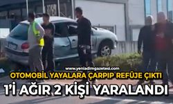 Otomobil yayalara çarpıp refüje çıktı: 1’i ağır 2 kişi yaralandı