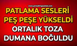 Patlama sesleri peş peşe yükseldi: Ortalık toza dumana boğuldu
