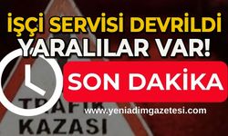 İşçi servisi şarampole yuvarlandı: Yaralılar var