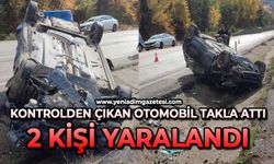 Kontrolden çıkan otomobil takla attı: 2 kişi yaralandı