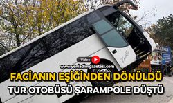 Facianın eşiğinden dönüldü: Tur otobüsü şarampole düştü