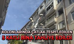 Kolonlarında çatlaklar tespit edilen 5 katlı bina tahliye edildi