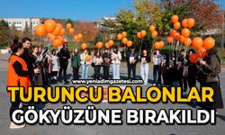 Turuncu balonlar gökyüzüne bırakıldı