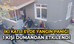 İki katlı evde yangın paniği: 1 kişi dumandan etkilendi