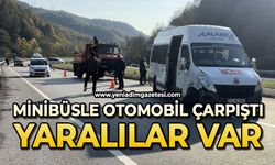 Yolcu minibüsü ve otomobil çarpıştı: 2 yaralı