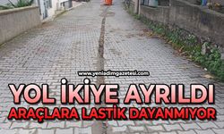 Yol ikiye ayrıldı: Araçlara lastik dayanmıyor