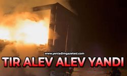 Tır alev alev yandı