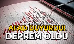 Afad duyurdu: Deprem oldu