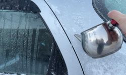 Eksi 16 dereceyle buz kesti, araçların kapıları dondu