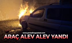 Araç alev alev yandı