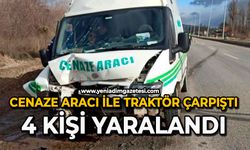Cenaze aracı ile traktör çarpıştı: 4 kişi yaralandı