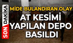 Mide bulandıran olay:  At kesimi yapılan depo basıldı