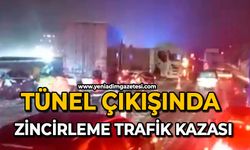 Tünel çıkışında zincirleme trafik kazası