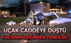 Uçak caddeye düştü: Facianın eşiğinden dönüldü!