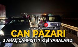 Can pazarı: 3 araç çarpıştı, 7 kişi yaralandı