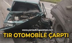 Tır otomobile çarptı; 1 yaralı