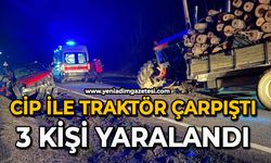 Cip ile traktör çarpıştı: 3 kişi yaralandı