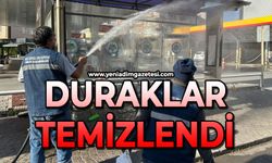 Otobüs durakları temizlendi