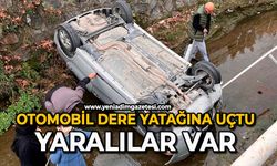 Otomobil dere yatağına uçtu: Yaralılar var