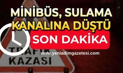 Minibüs sulama kanalına düştü