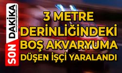 3 metre derinliğindeki boş akvaryuma düşen işçi yaralandı