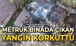 Metruk binada çıkan yangın korkuttu