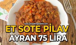 Et sote, pilav, ayran 75 Lira
