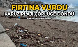 Fırtına vurdu: Kapuz Plajı çöplüğe döndü