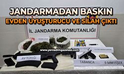 Jandarmadan baskın: Evden uyuşturucu ve silah çıktı