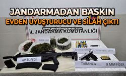 Jandarmadan baskın: Evden uyuşturucu ve silah çıktı
