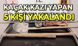 Kaçak kazı yapan 5 kişi yakalandı